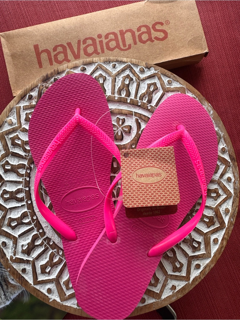 Havaianas Slim Flip Flops Hot Pink Women’s US 7/8 New